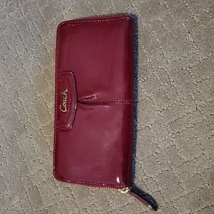 Coach Patent Leather Zip Wallet